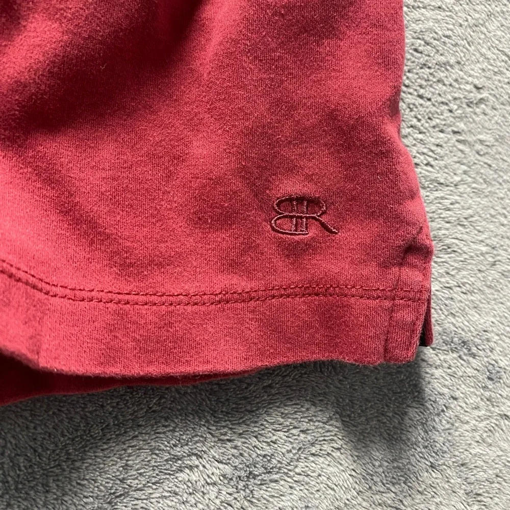 Banana Republic Mens Large Polo Shirt Red Short Sleeve Cotton 1588968 Burgundy